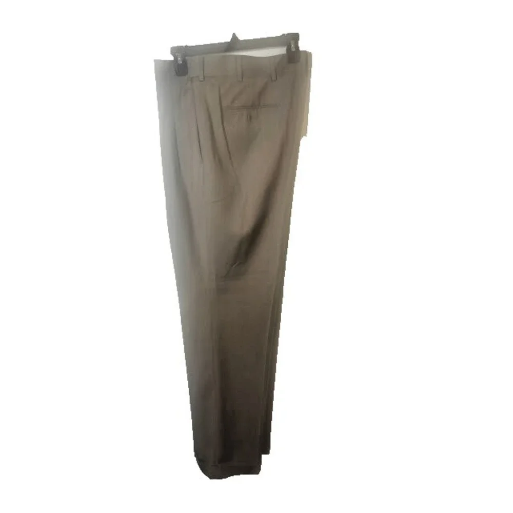 Stafford Essentials Pants Men 42x32 Beige Crosshatch Classic‎ Fit